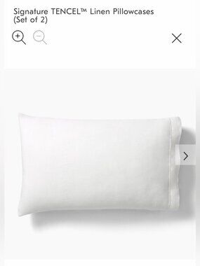 NWT West Elm Signature Tencel Linen White King Pillowcases - Set of 2